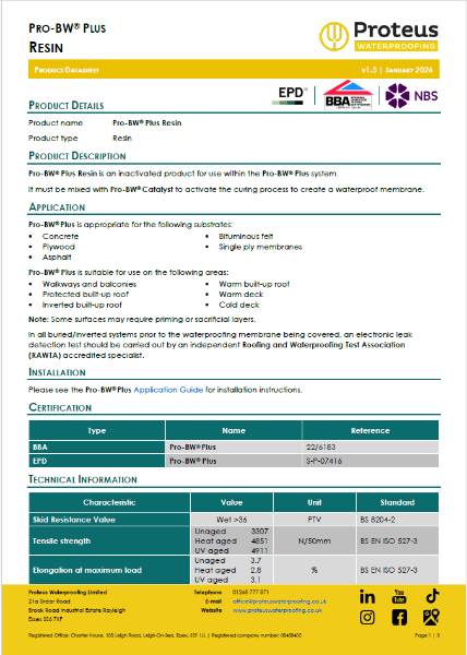 Product Data Sheet - Pro-BW® Plus Resin