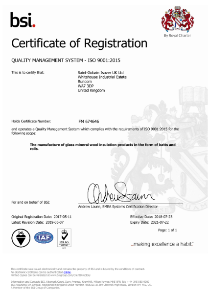 Manufactured under Quality Management System. BS EN ISO 9001 - Certificate Number FM 674646