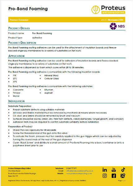 Product Data Sheet - Pro-Bond Foaming