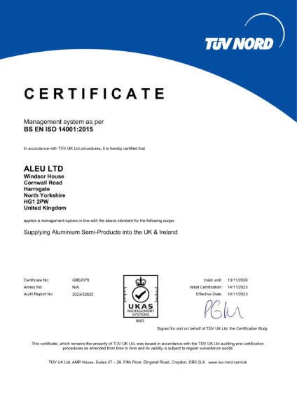 UKAS ISO 14001 2015