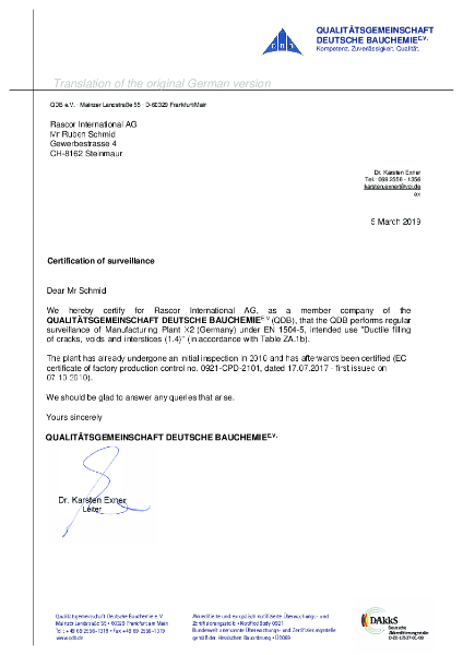 RASCOflex AY CE certification (swelling + ductile Material) 2019 EN
