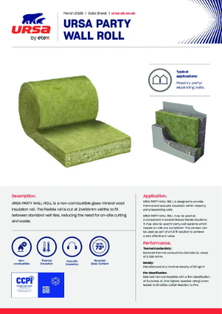 URSA PARTY WALL ROLL - Datasheet