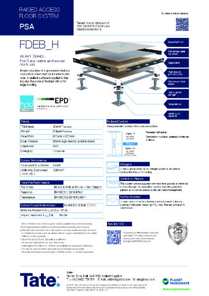 Tate FDEB_H Product Datasheet