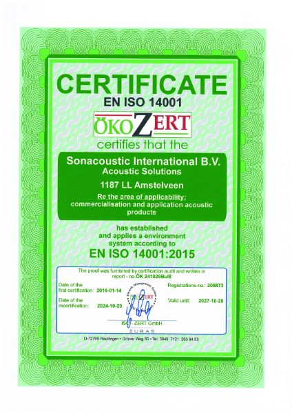 ISO 14001 Oscar Elite (Sonacoustic)