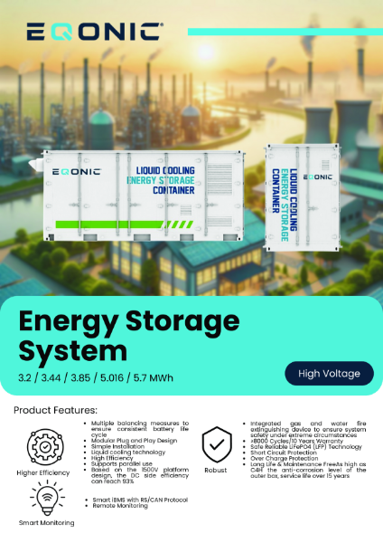 High Voltage Energy Storage System Data Sheet