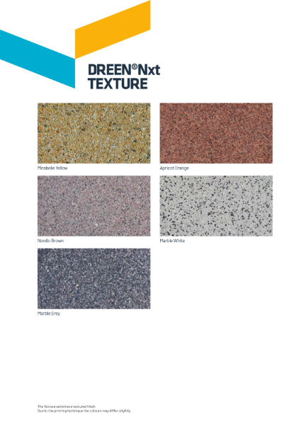 Dreen NXT Textured Colour Chart