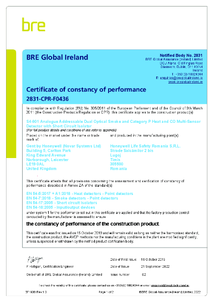 BRE Certificate