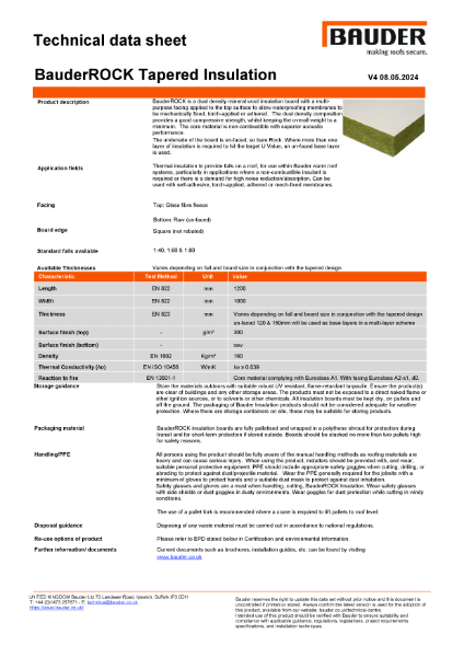 BauderROCK Tapered Insulation