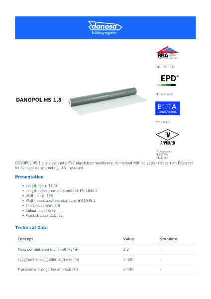 Danosa - DANOPOL HS 1.8