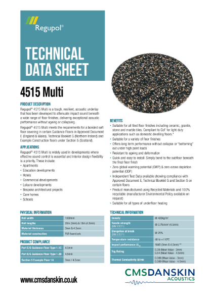 CMS Danskin Acoustics Regupol 4515 Multi - TDS