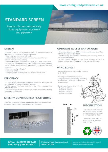 Standardscreen Data Sheet