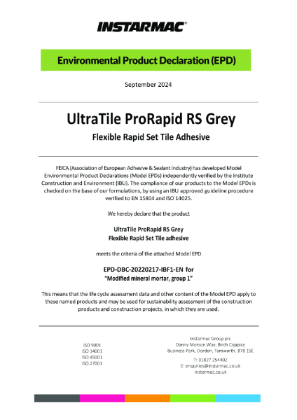 ProRapid RS Grey Environmental Product Declaration 