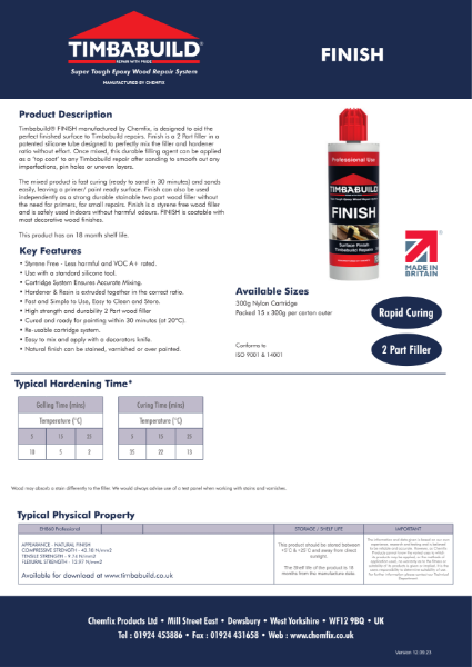Timbabuild® FINISH Product Data Sheet