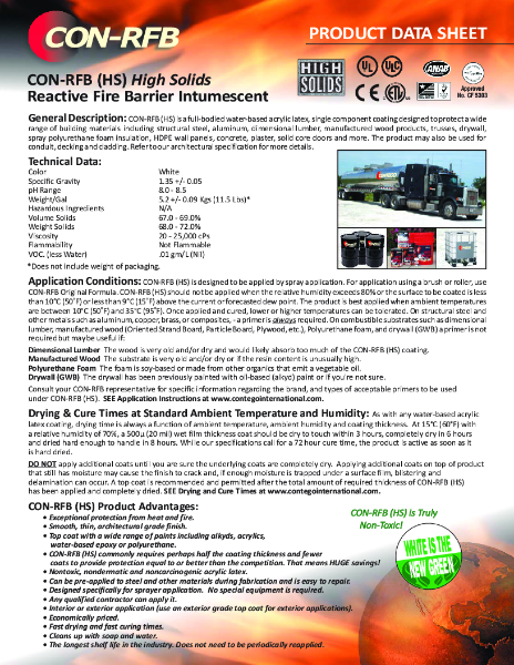 High Solids Product Data Sheet CON-RFB