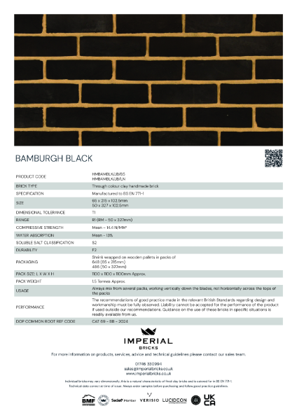 Imperial Bricks Bamburgh Black Datasheet