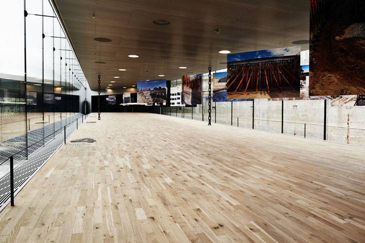 Textured oak flooring for Maritime Museum by BIG