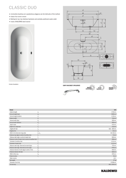 2905_105_Classic Duo_Technical Data Sheet