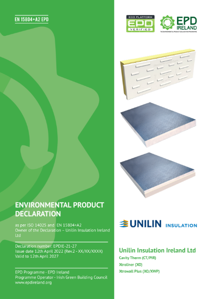 Unilin Insulation UK Ltd Xtroliner PIR insulation products EPDIE-21-27