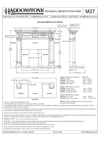 Fire Surrounds - Technical Details