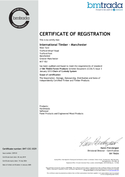 FSC Chain of Custody Certification