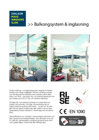 Produktblad Balkongsystem