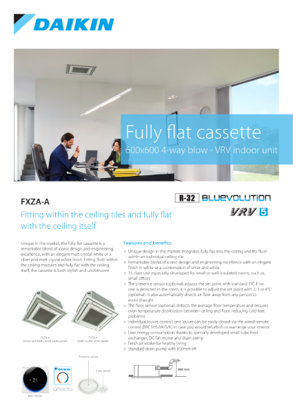 FXZA-A Fully Flat Cassette Data Sheet