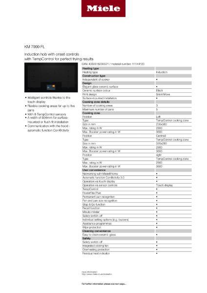 KM 7999 FL Product Data Sheet