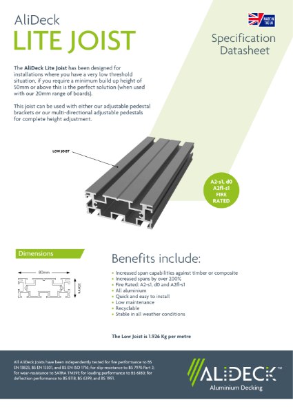 AliDeck Lite Joist Datasheet