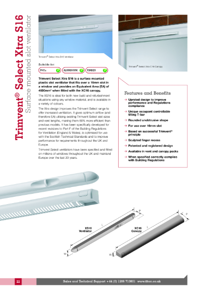 Trimvent® Select Xtra S16 - Product Data Sheet