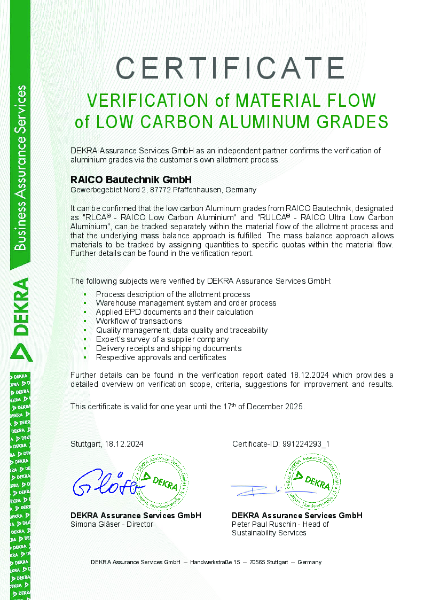 Verification of Material Flow of Low Carbon Aluminium Grades