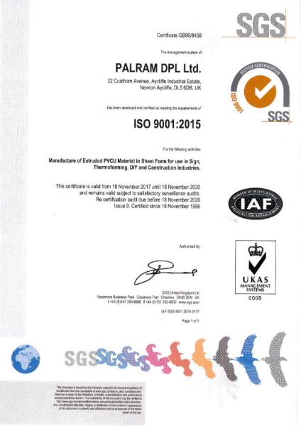 ISO 9001 - PVC Panels