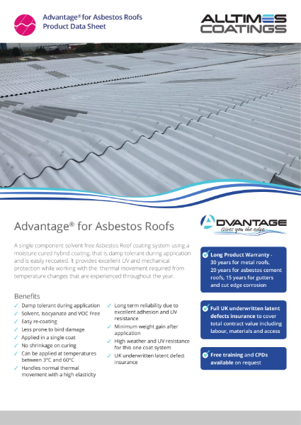 Advantage for ASBESTOS ROOFS - Product Data Sheet
