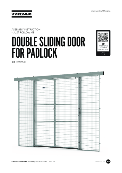 Mesh Warehouse Partition - double sliding door for padlock