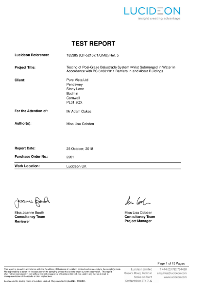 Balcony Seal Test Report