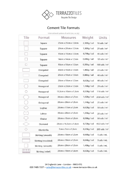 Cement Tile Formats - Terrazzo Tiles