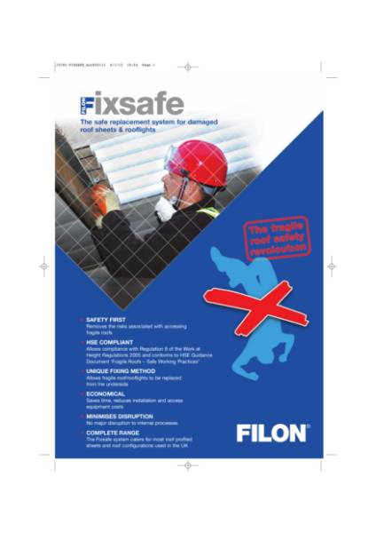 Filon Fixsafe - Safe Method For Replacement of Rooflights and Roof Sheets From Within The Building