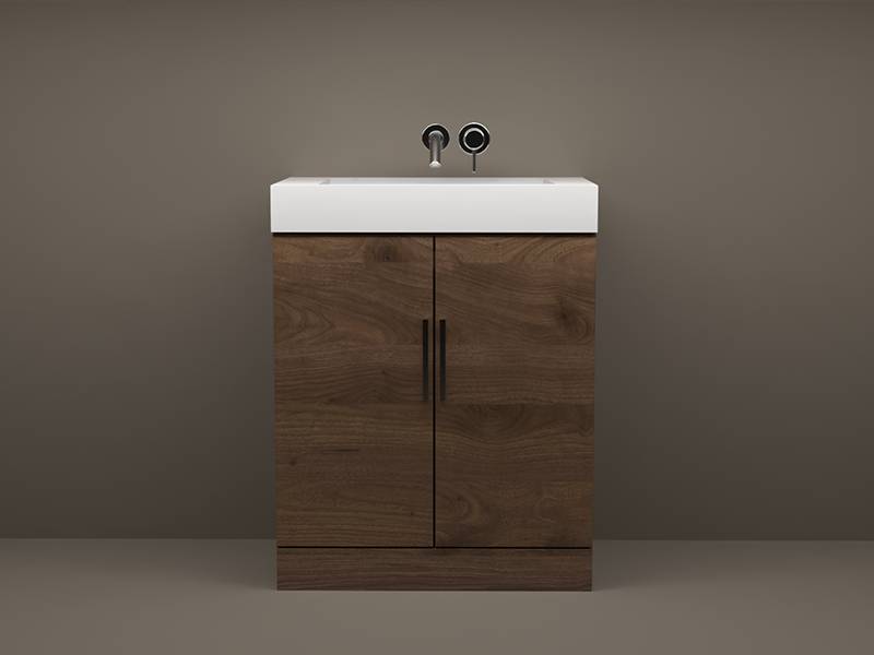 Floor Standing Solid Surface Vanity with Bespoke Cabinet  - Vanity Unit