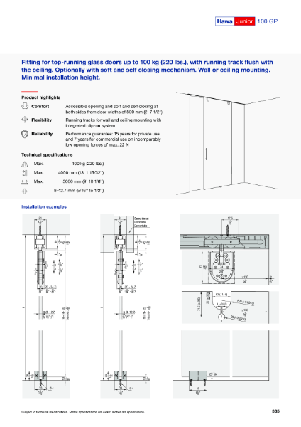 Hawa Junior 100 GP - Product data sheet