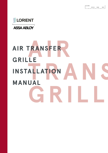 Air Transfer Grille Installation Manual