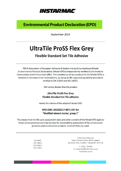 ProSS Flex Grey Environmental Product Declaration 