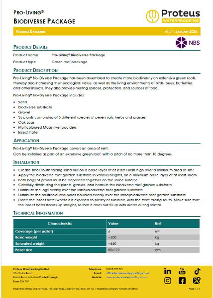 Product Data Sheet - Pro-Living® Biodiverse Package