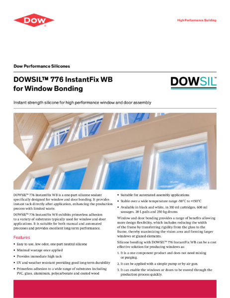 DOWSIL 776 Instant Fix for Window Bonding