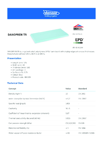 Danosa - DANOPREN TR _ 100mm