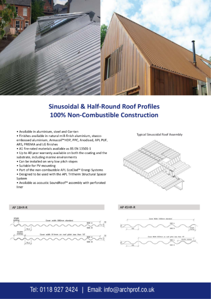 APL Roofing - Sinusoidal Profiles - System Summary