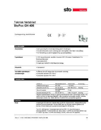 StoPox GH 406 Teknisdatablad