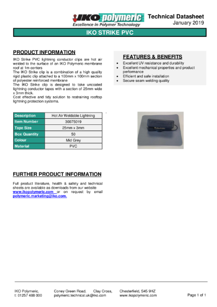 IKO Strike PVC Datasheet 2019