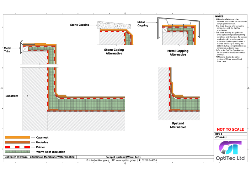 OptiTorch Warm Roof Build Up Standard Drawing Detail Pack