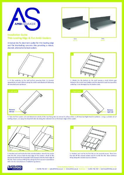 Ambi-Soaker - Flat Installation Guide