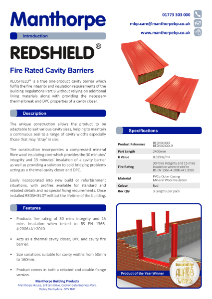 REDSHIELD Fire Rated Cavity Barriers