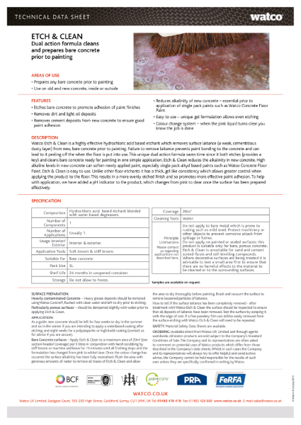 Data Sheet: Etch & Clean